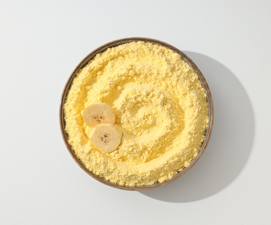 Banana flour, concept of cooking food, tasty banana flour